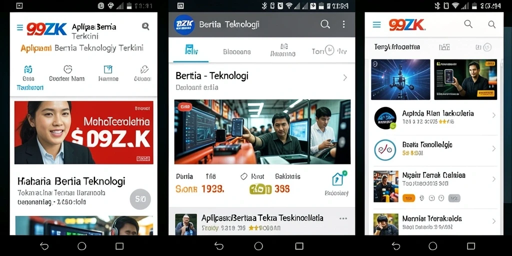 Antarmuka aplikasi 99ZK yang informatif dan modern.