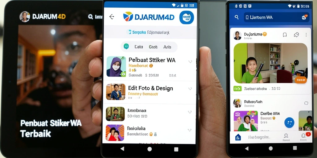 Tampilan antarmuka DJARUM4D saat membuat stiker kustom untuk WhatsApp.