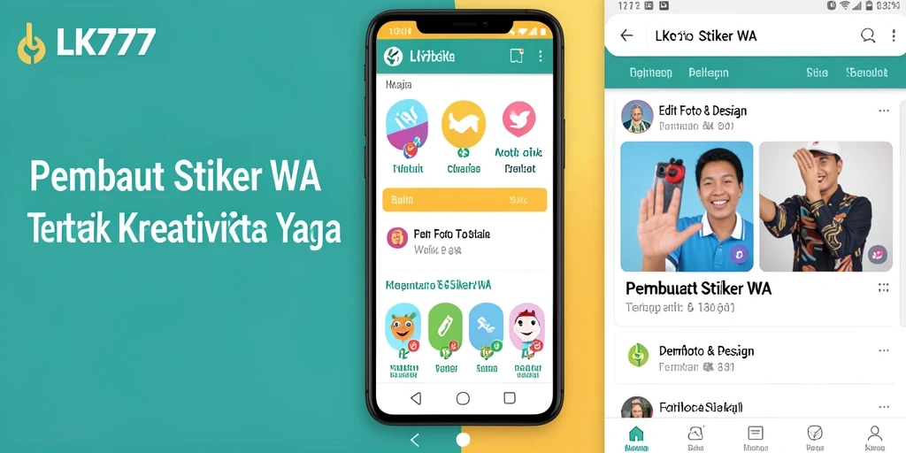 Antarmuka LK777 menampilkan fungsi Pembuat Stiker WA yang intuitif dan menarik.