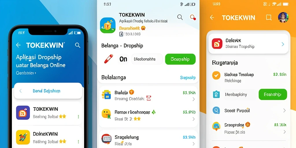 Antarmuka aplikasi TOKEKWIN untuk pengalaman belanja Dropship yang mudah.