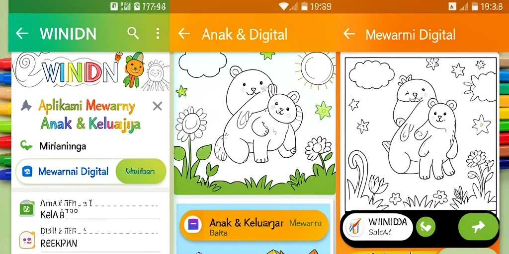 Tampilan antarmuka aplikasi WINIDN yang interaktif dan ramah anak.
